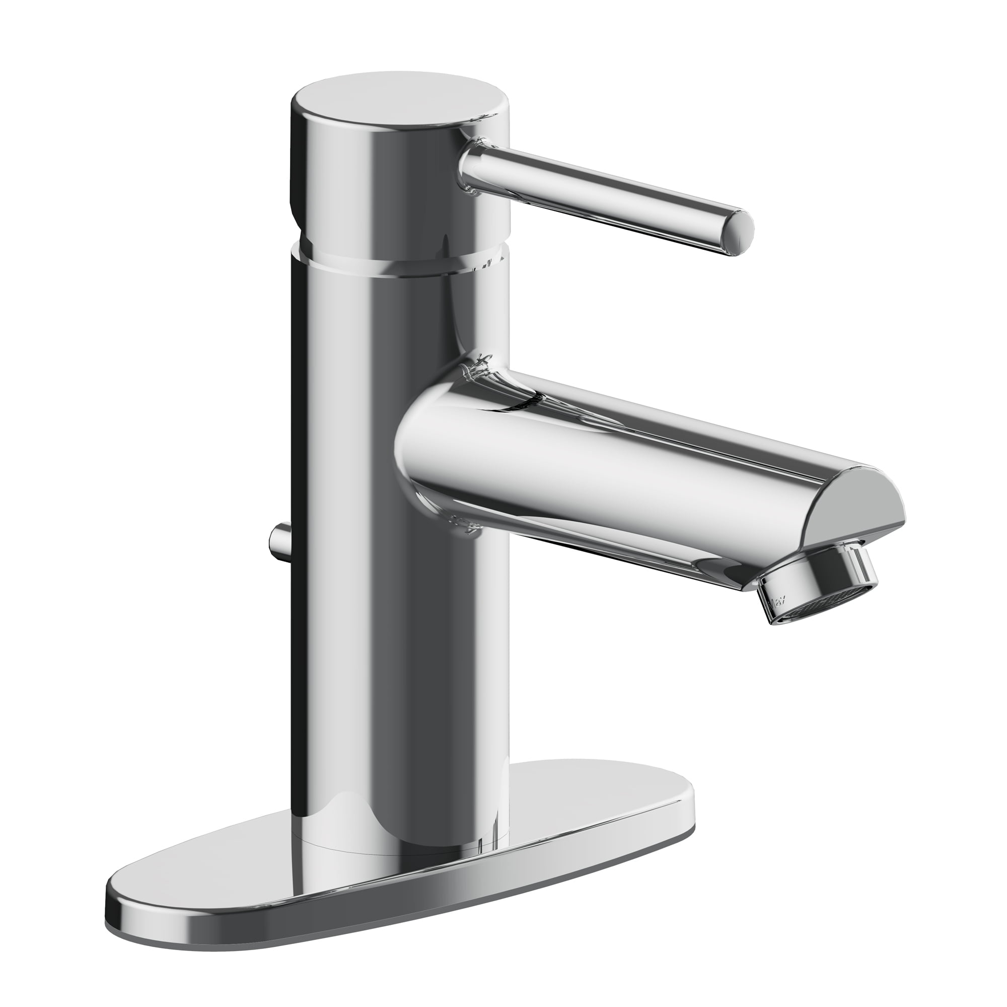 Eastport II Modern Single-Handle Bathroom Faucet with Deck Plate, Polished Chrome – Design House, 593897