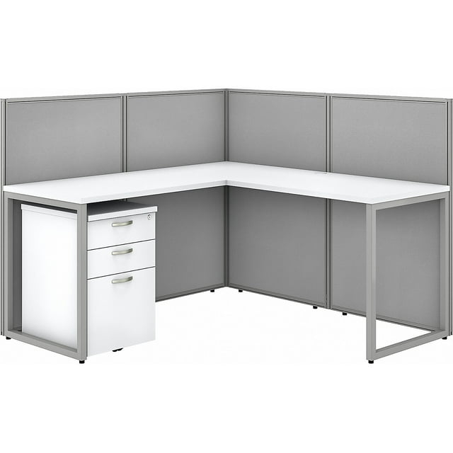 Easy Office L-Shaped 2 Person Benching Workstation with Cable Management