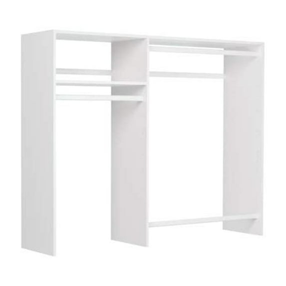 Easy Track Hanging Closet Kit Wardrobe Storage Clothing Organizer Rack, White
