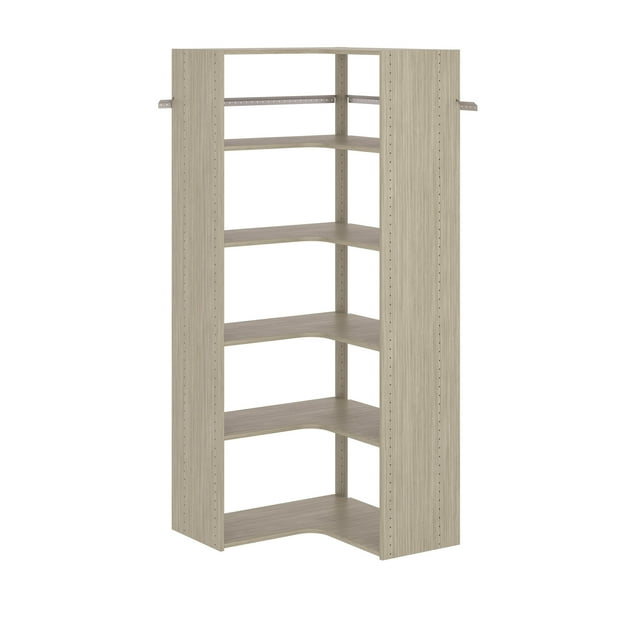 Easy Track Ph42 30-1/2" Wide Corner Closet Organizer System - Grey
