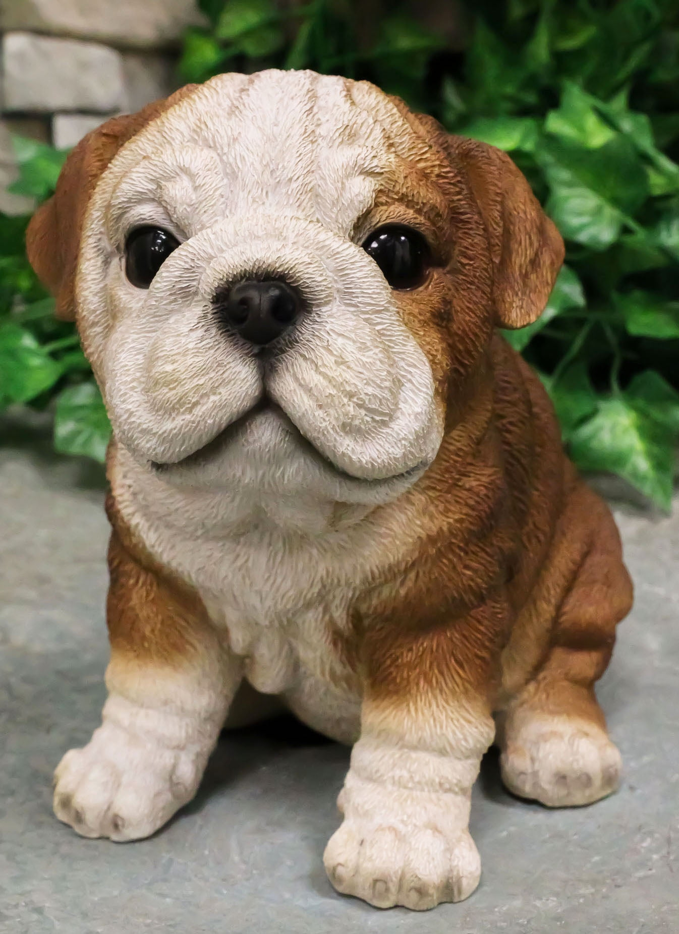 Hand-Painted Resin Bulldog Puppy Collectible Figurine