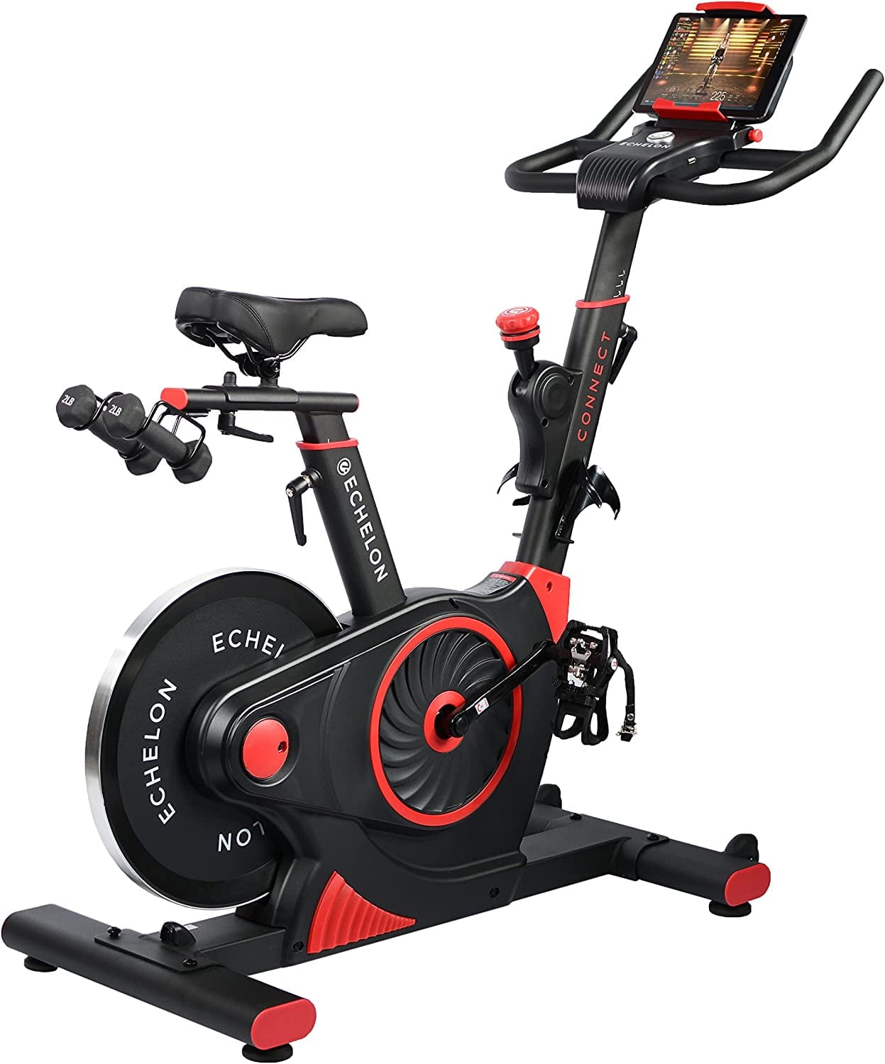 Echelon EX3 Smart Fitness Bike with Small Footprint, Red + 30-Day Free Membership