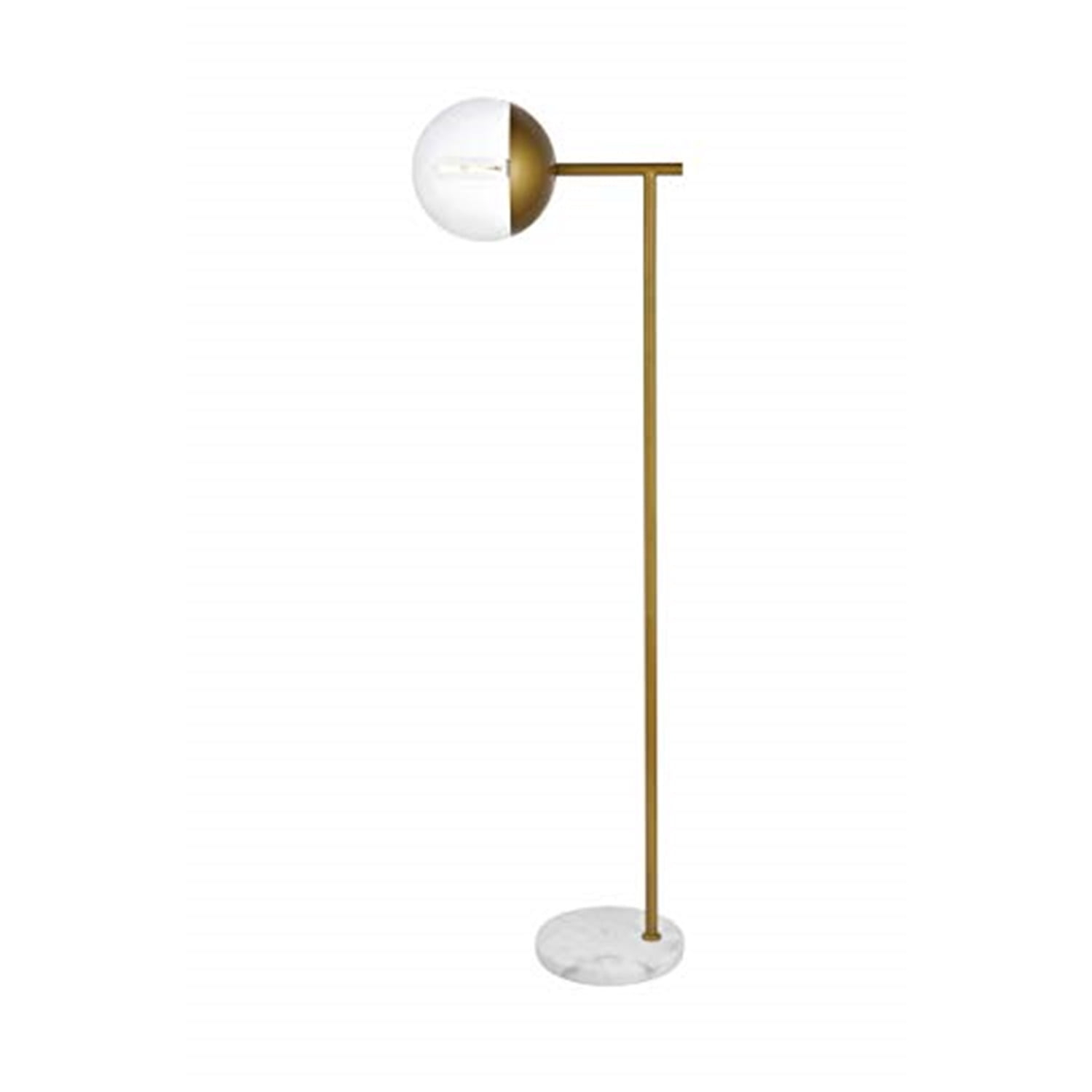 Eclipse 1 Light Brass Floor Lamp With Clear Glass