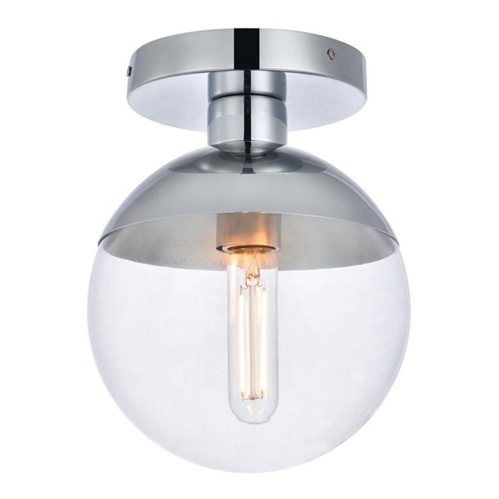 Eclipse 1 Light Chrome Flush Mount With Clear Glass