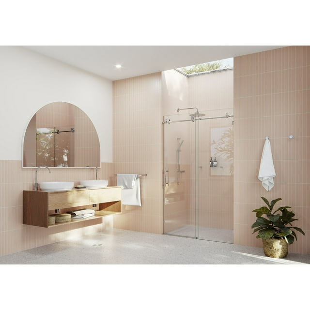 Eclipse 48 in. x 78 in. Fully Frameless Glass Sliding Shower Doors