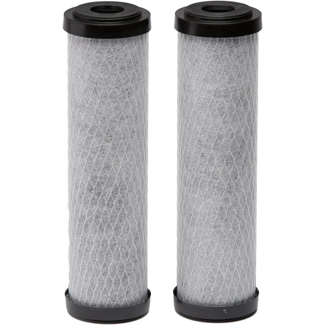EcoPure EPW2C Carbon Whole Home Replacement Water Filter-Universal Fits Most Major Brand Systems (2 Pack), Light Gray/Black