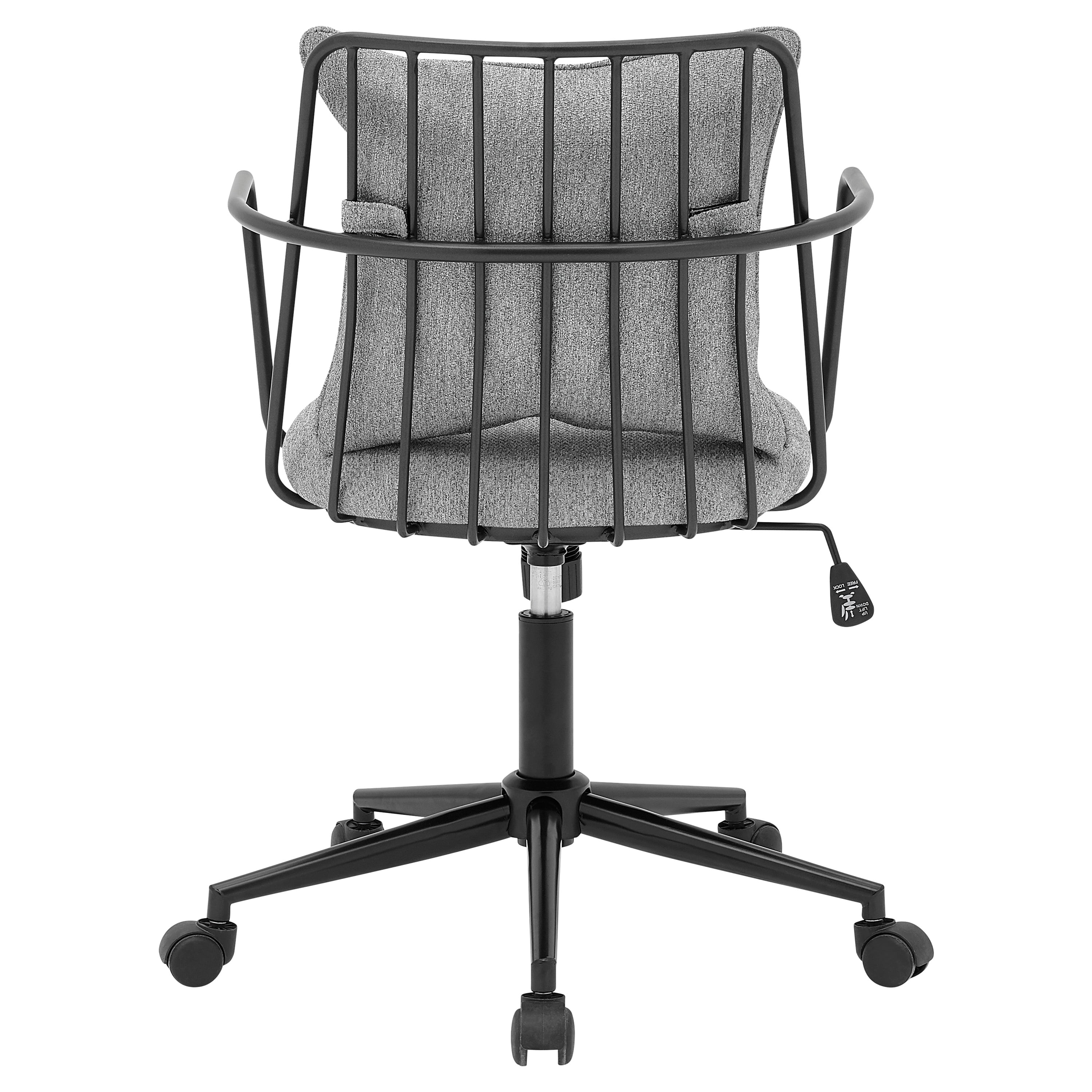 New Pacific Direct Edison KD 22.5" Fabric Office Chair in Strata Gray