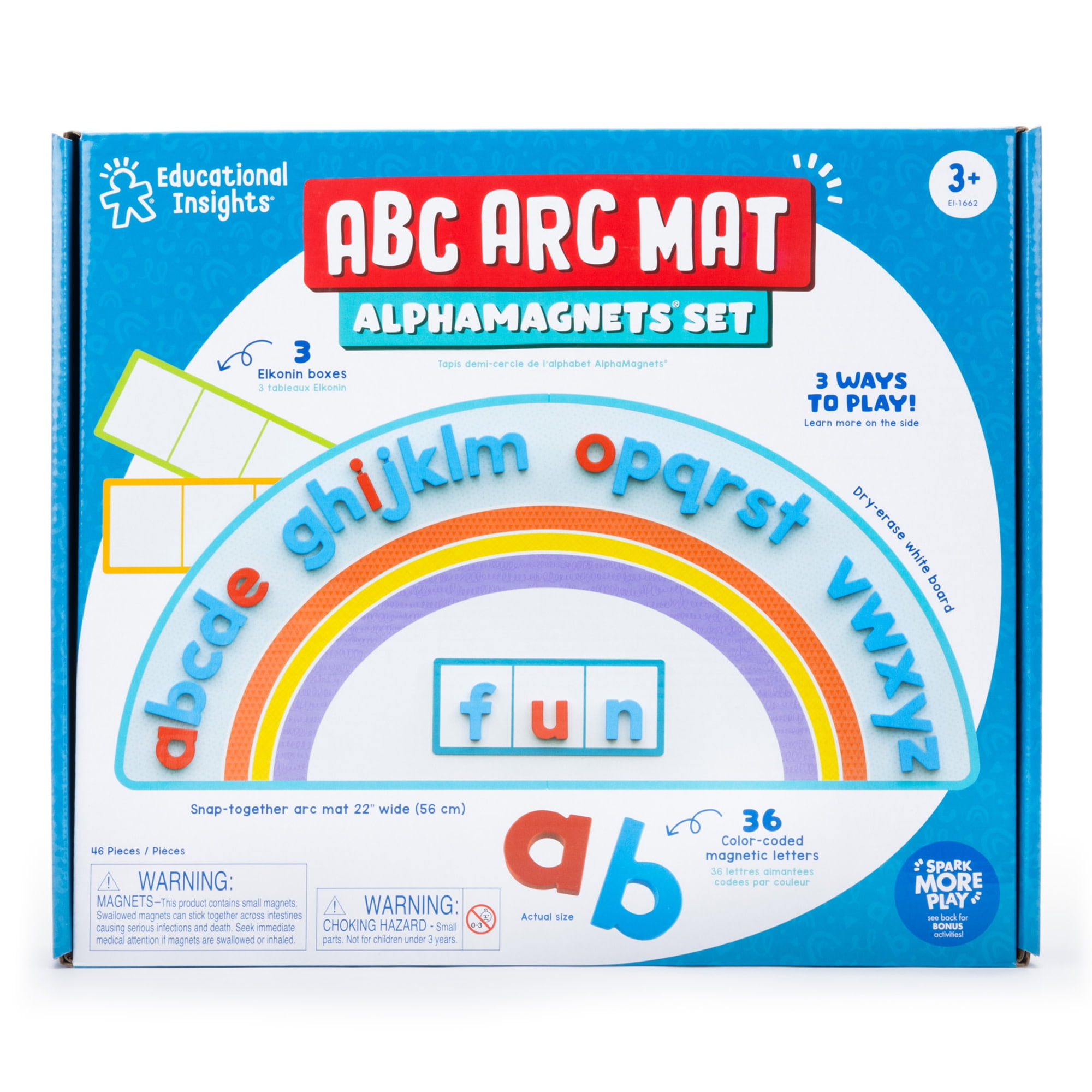 Educational Insights ABC Arc Mat Alphamagnets Set, 46 Pieces, Preschool Alphabet Learning Toys, Ages 3 and up