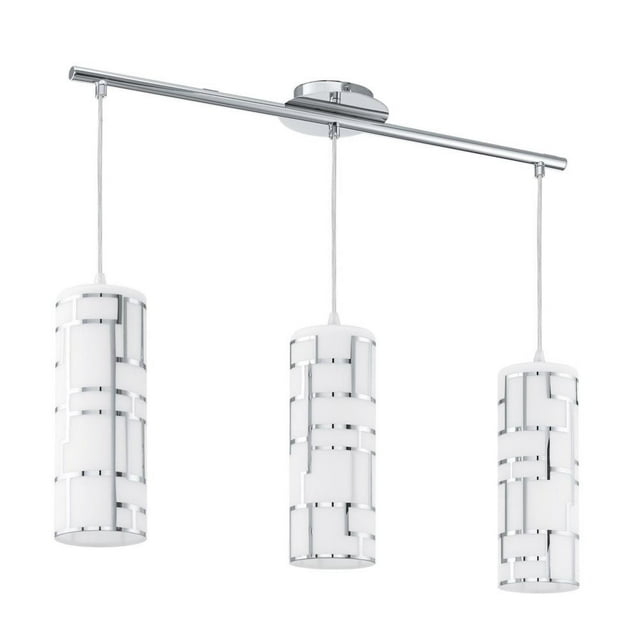 Eglo Lighting - Bayman - 3-Light Multi Light Pendant - Chrome - White Decor