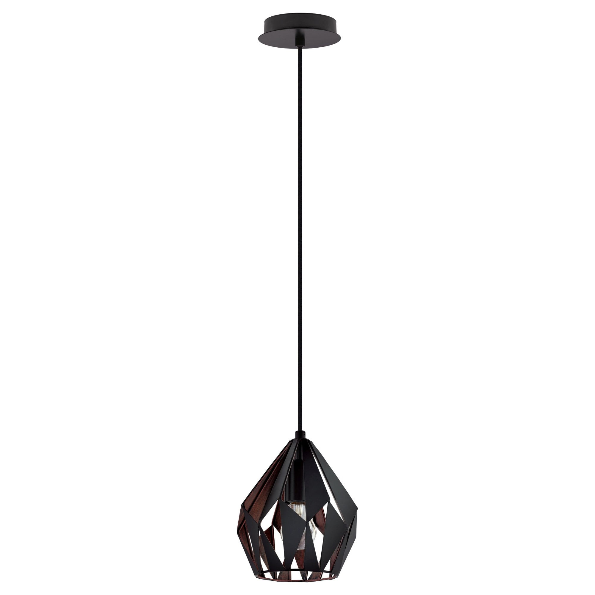 Eglo Lighting - Carlton 3 - One Light Geometric Pendant-Matte Black/Copper
