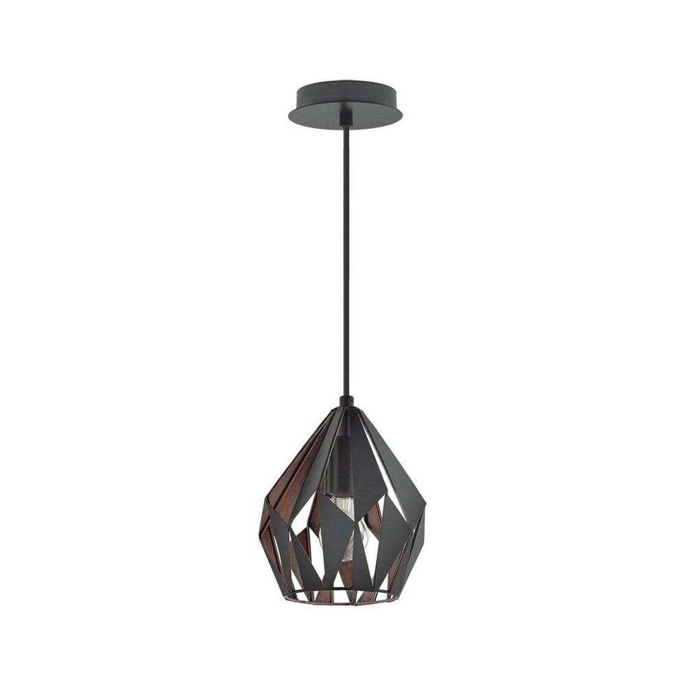 Eglo Lighting - Carlton 3 - One Light Geometric Pendant-Matte Black/Copper