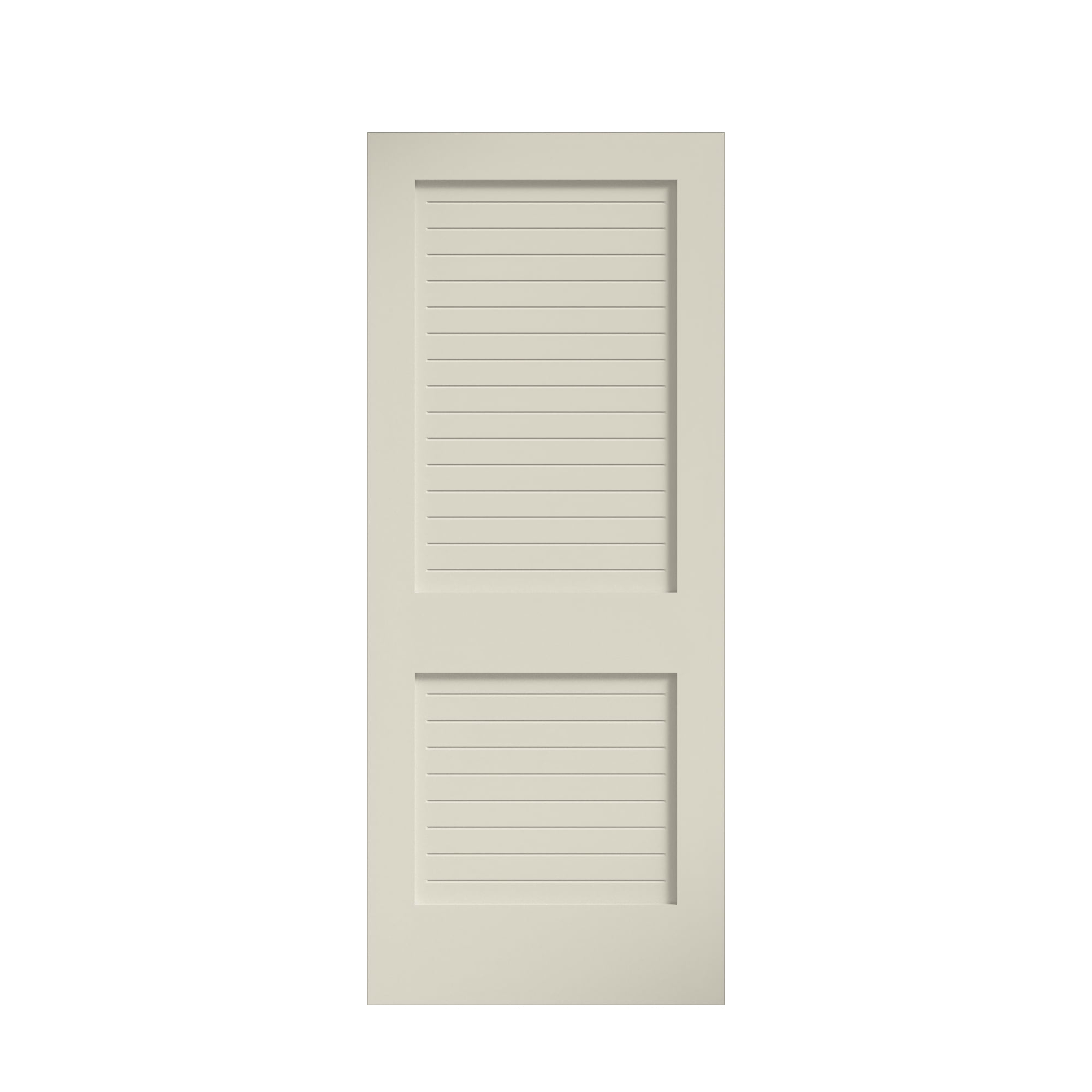 EightDoors 80-in 2-Panel Louvered Wood Primed Shaker Slab Door