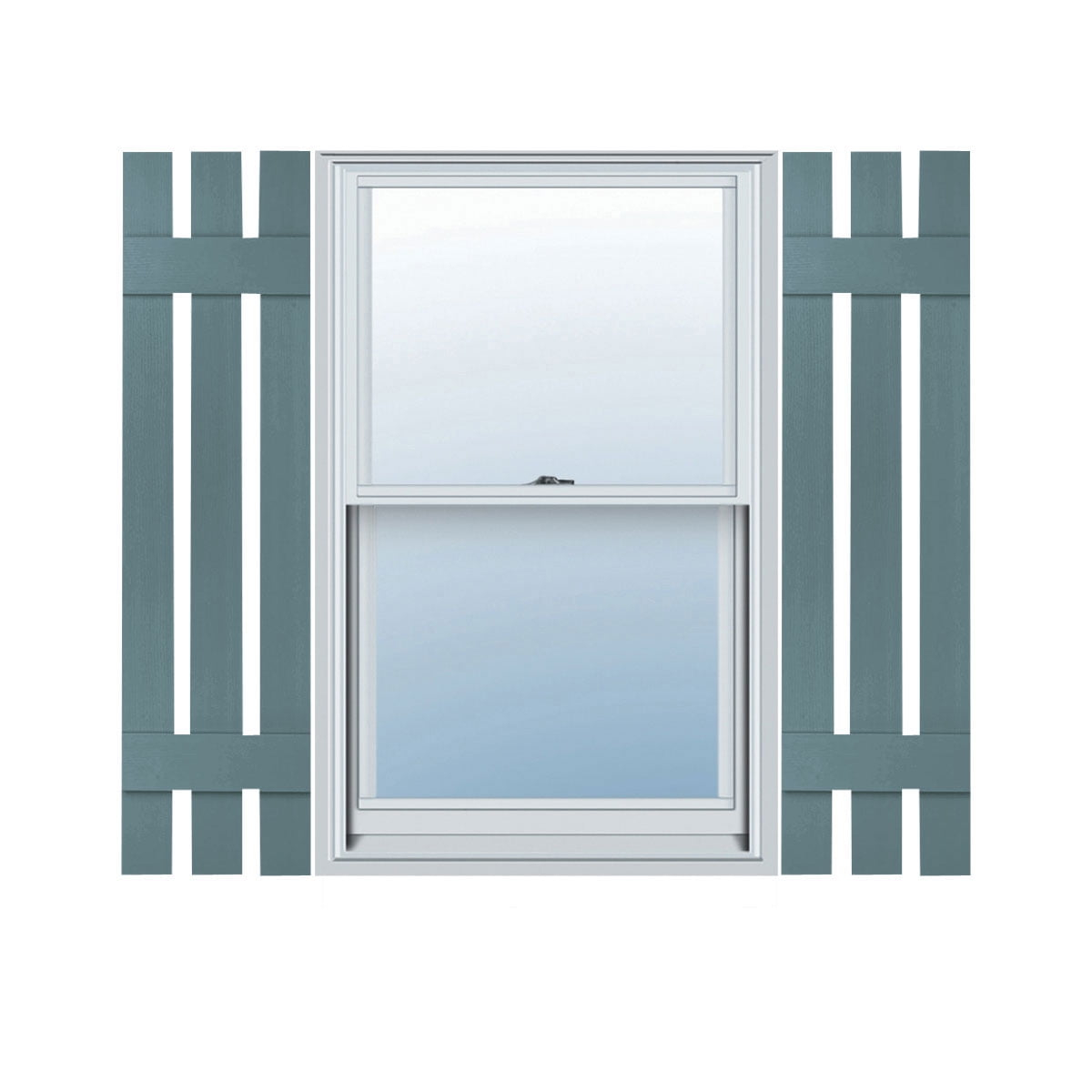Ekena Millwork 12 in. W x 40 in. H Builders Edge, TailorMade Three Board Spaced (2 Batten), Board-n-Batten Shutters, Includes Matching Installation Spikes (Per Pair), 004 - Wedgewood Blue