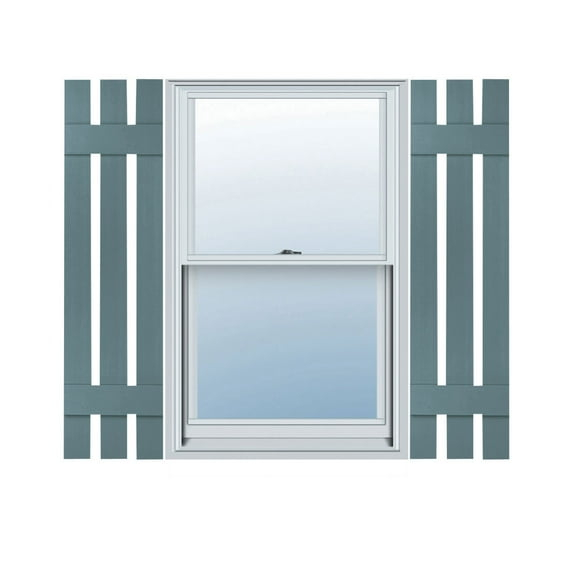 Ekena Millwork 12 in. W x 40 in. H Builders Edge, TailorMade Three Board Spaced (2 Batten), Board-n-Batten Shutters, Includes Matching Installation Spikes (Per Pair), 004 - Wedgewood Blue