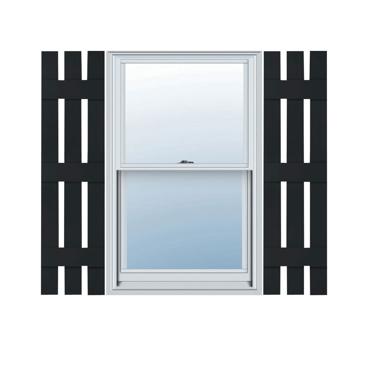 Ekena Millwork 12 in. W x 67 in. H Builders Edge, Standard Three Board Spaced, Board-n-Batten Shutters, Includes Matching Installation Spikes (Per Pair), 002 - Black