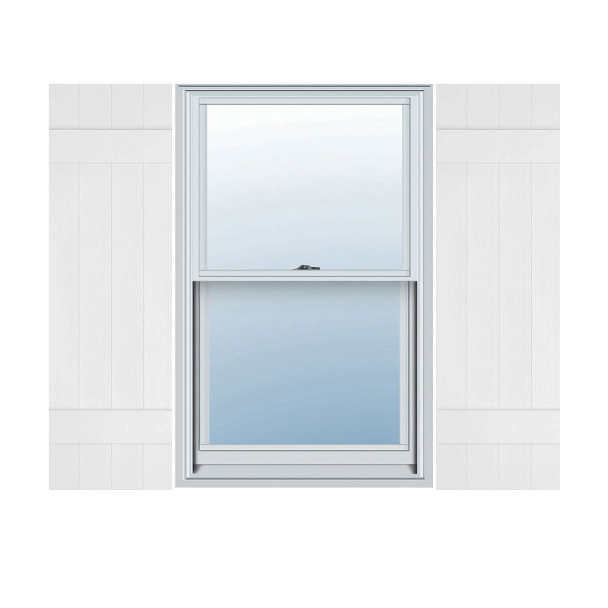Ekena Millwork 14 in. W x 53 in. H Builders Edge, TailorMade Four Board Joined (2 Batten), Board-n-Batten Shutters, Includes Matching Installation Spikes (Per Pair), 117 - Bright White