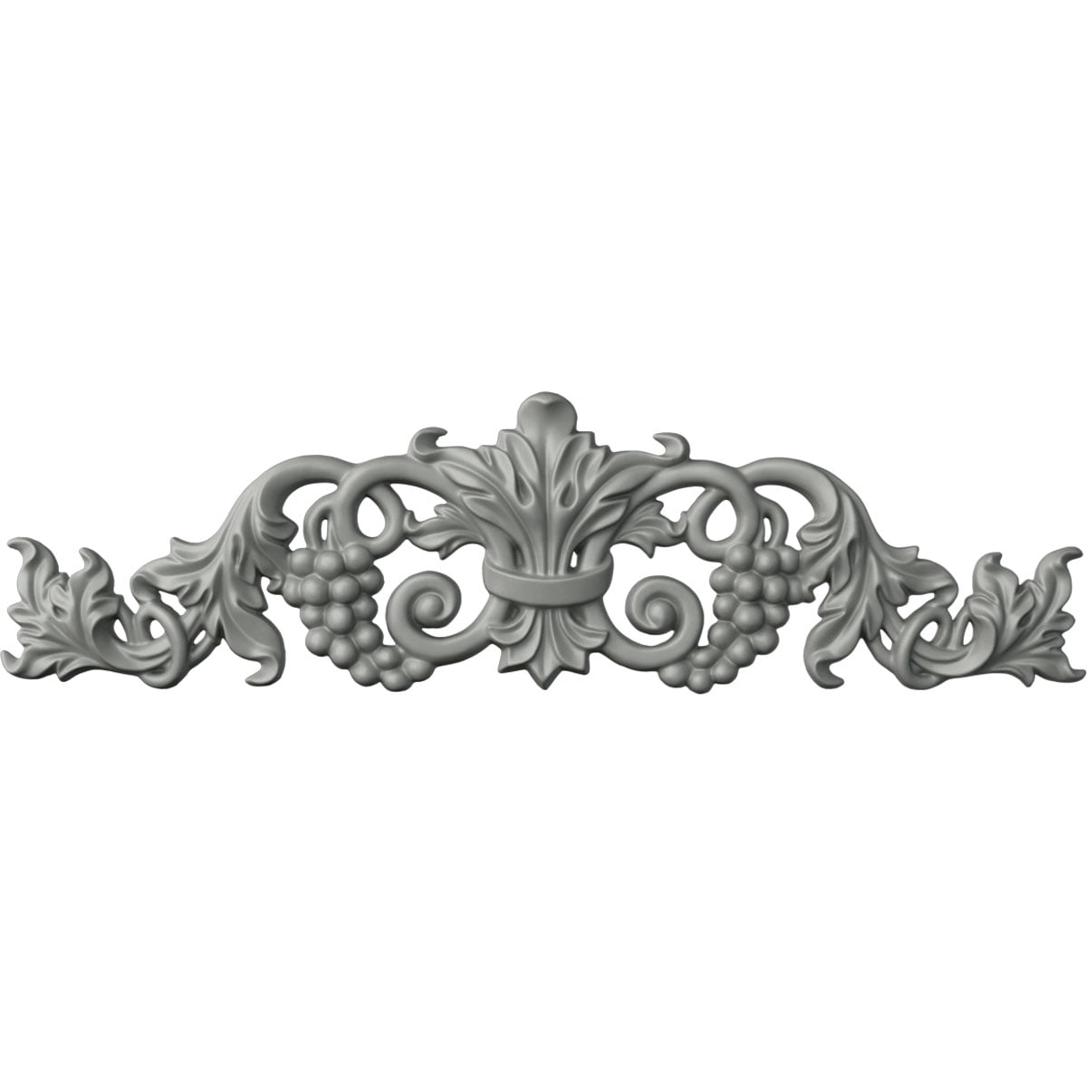 Ekena Millwork 19 1/4"W x 5 3/8"H x 7/8"P Small Grape and Leaf Center with Scrolls Onlay