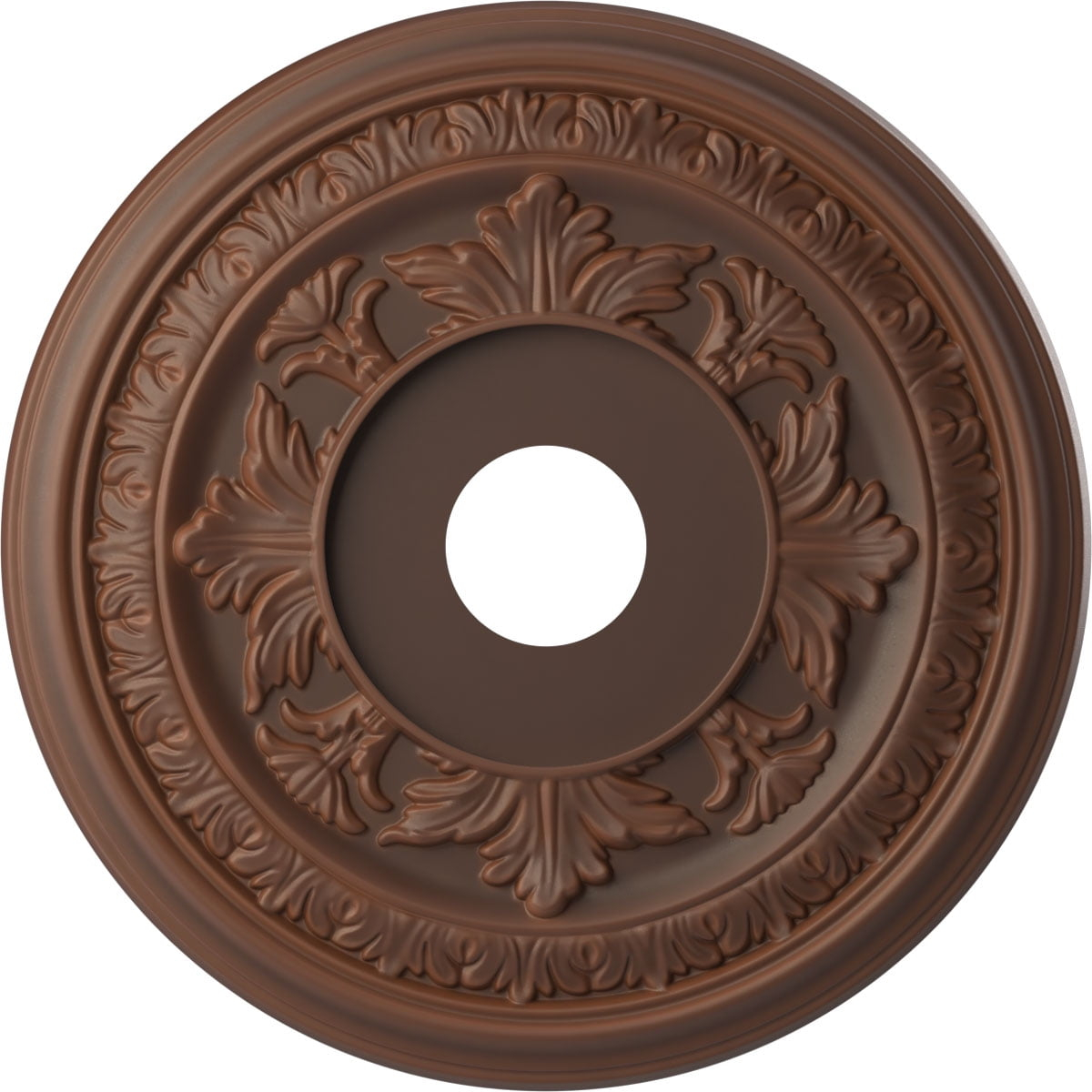 Ekena Millwork 19"OD x 3 1/2"ID x 1"P Baltimore Thermoformed PVC Ceiling Medallion (Fits Canopies up to 7 3/4"), Universal Aged Metallic Rust