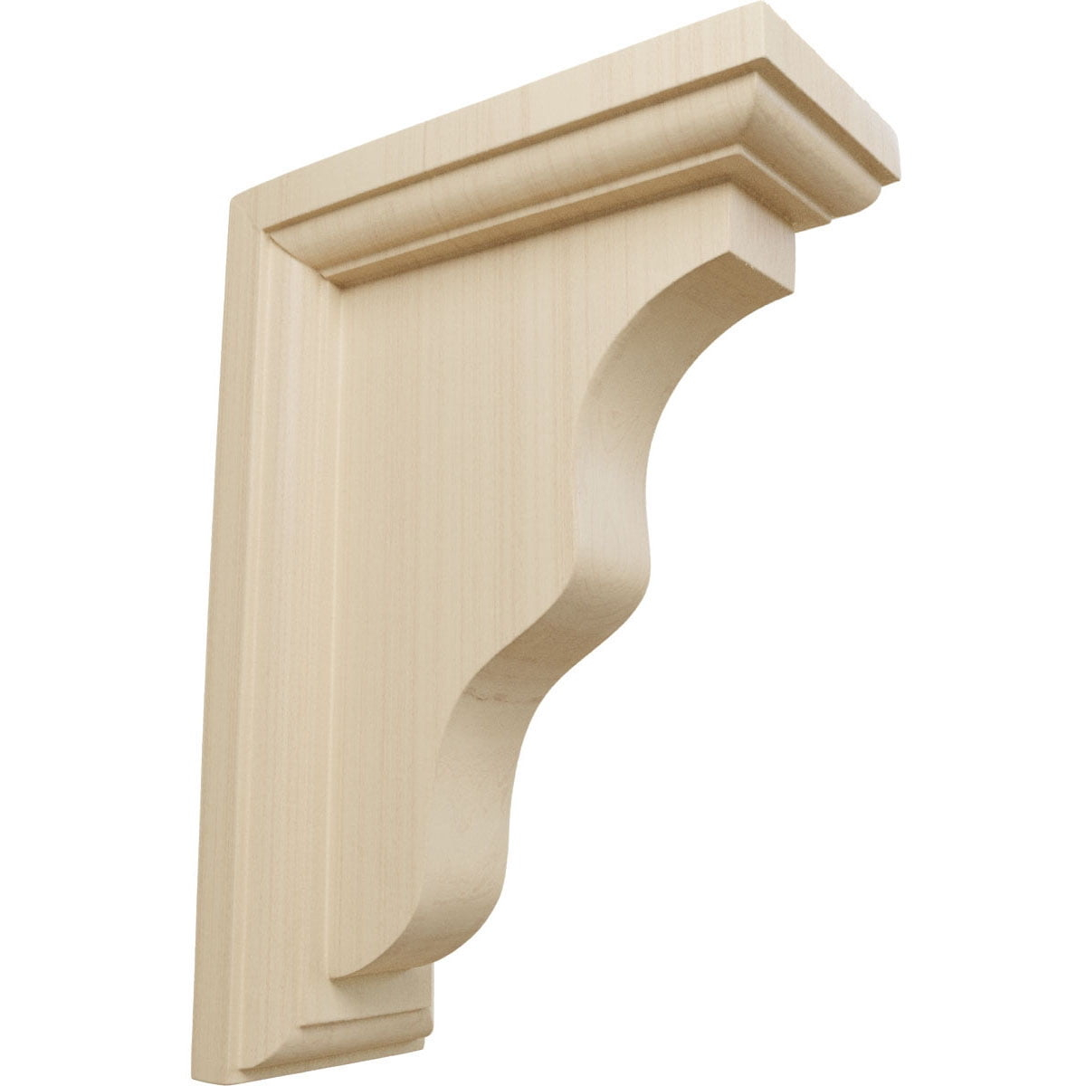 Ekena Millwork 2 1/4"W x 5"D x 7"H Hamilton Traditional Bracket, Rubberwood