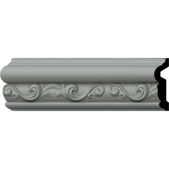 Ekena Millwork 3 1/8"H x 7/8"P x 94 1/2"L, (5 7/8" Repeat), Caputo Chair Rail (12-Pack)