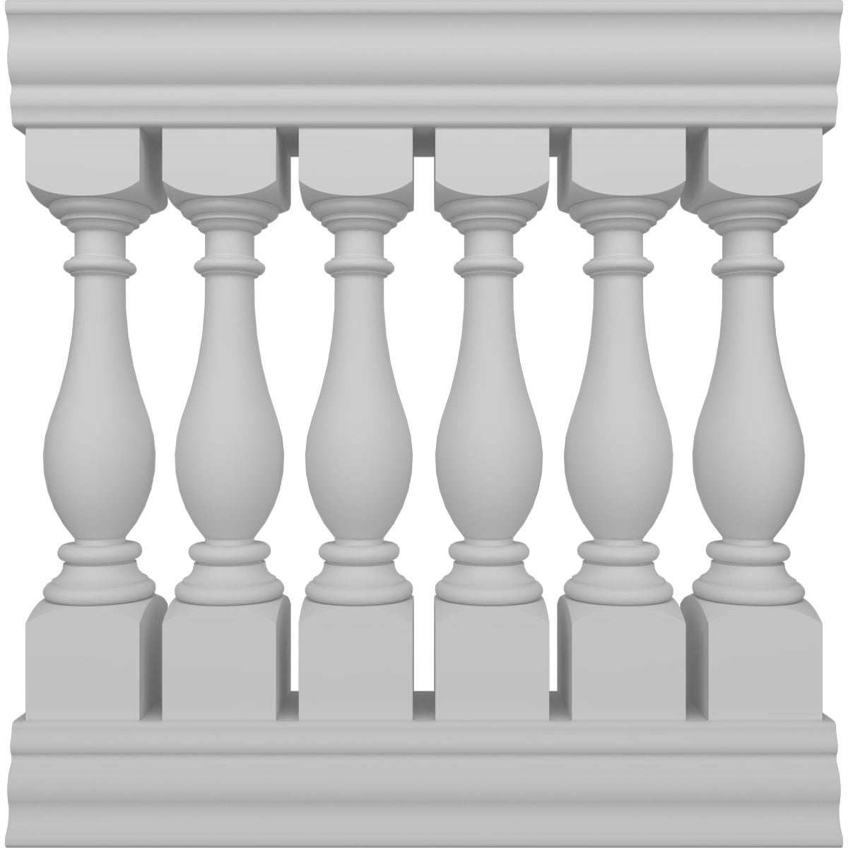 Ekena Millwork 40"H x 3'L Fiberthane Legacy Unassembled Balustrade Railing Kit, Style D (6 1/4" On-Center Spacing to Pass 4" Sphere Code)