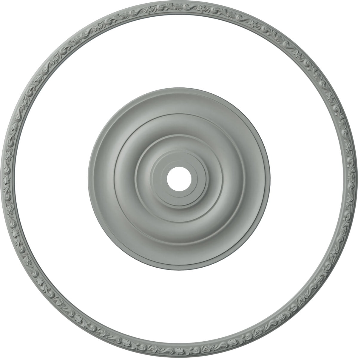 Ekena Millwork 52"OD x 48"ID Ceiling Ring with 26 1/2"OD Ceiling Medallion Jefferson Light Accent Kit