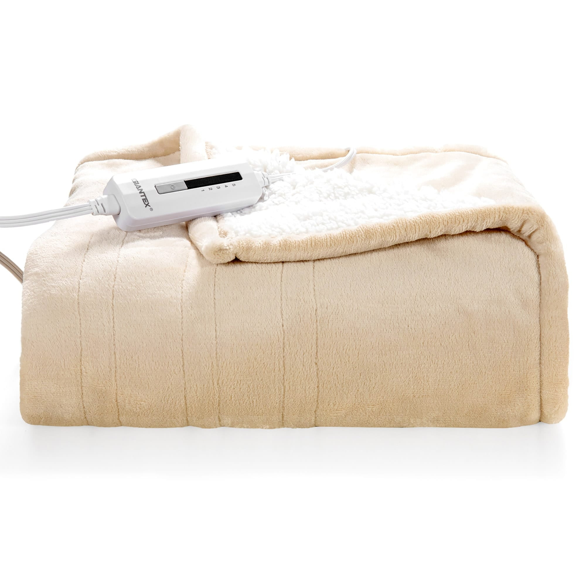 Electric Blanket Heated Flannel Double Side Heating Blanket White