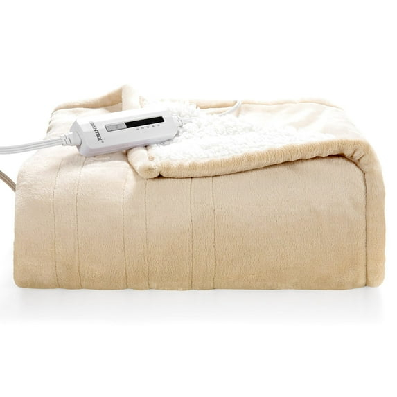 Electric Blanket Heated Flannel Double Side Heating Blanket White