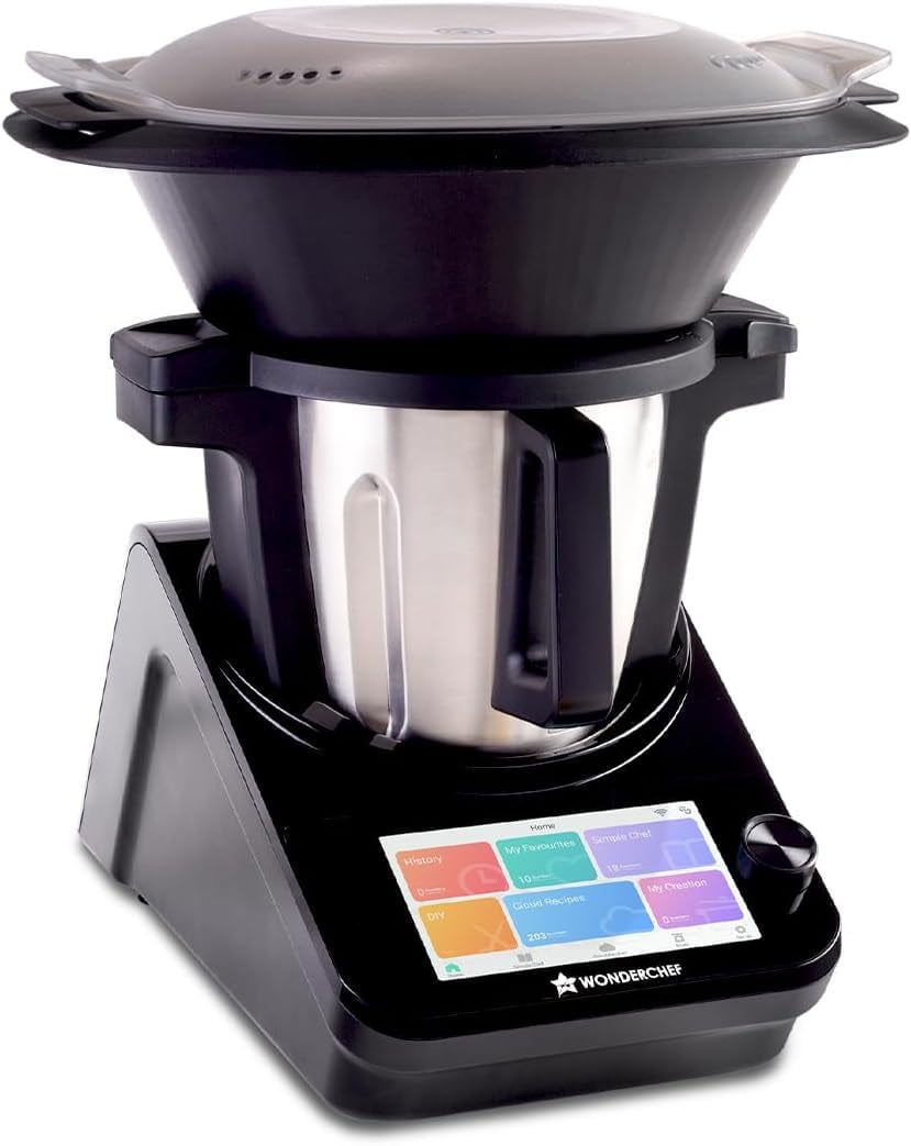 Wonderchef Chef Magic | All-in-One Kitchen Robot for Indian & International Cuisine | Automatic Chopping, Sautéing, Stirring, Kneading... | Mobile App | Recipes by Chef Sanjeev Kapoor | 2 Yr Warranty