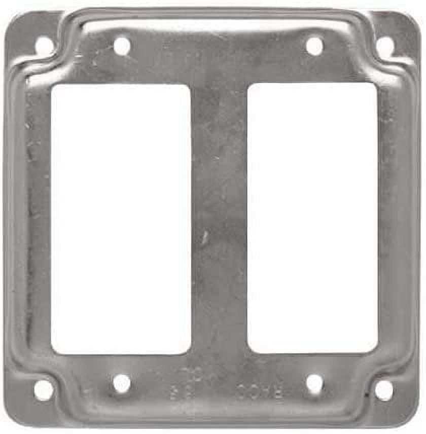 Raco  Square  Steel  2 gang Box Cover  For 2 GFCI Receptacles