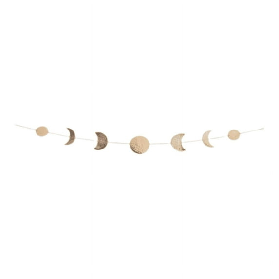 Elegant Bohemian Aesthetic, Moon Phase Wall Decor With Glowing Phases, Handmade Hammered Gold Metal Vertical Wall Art For Shelves, Bedside Tables, Mirrors
