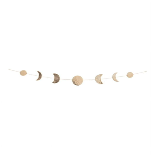 Elegant Bohemian Aesthetic, Moon Phase Wall Decor With Glowing Phases, Handmade Hammered Gold Metal Vertical Wall Art For Shelves, Bedside Tables, Mirrors