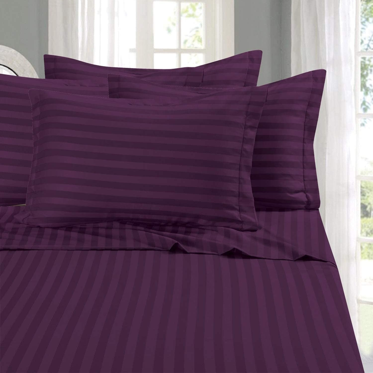 ELEGANT COMFORT Percale Striped Sheet Set