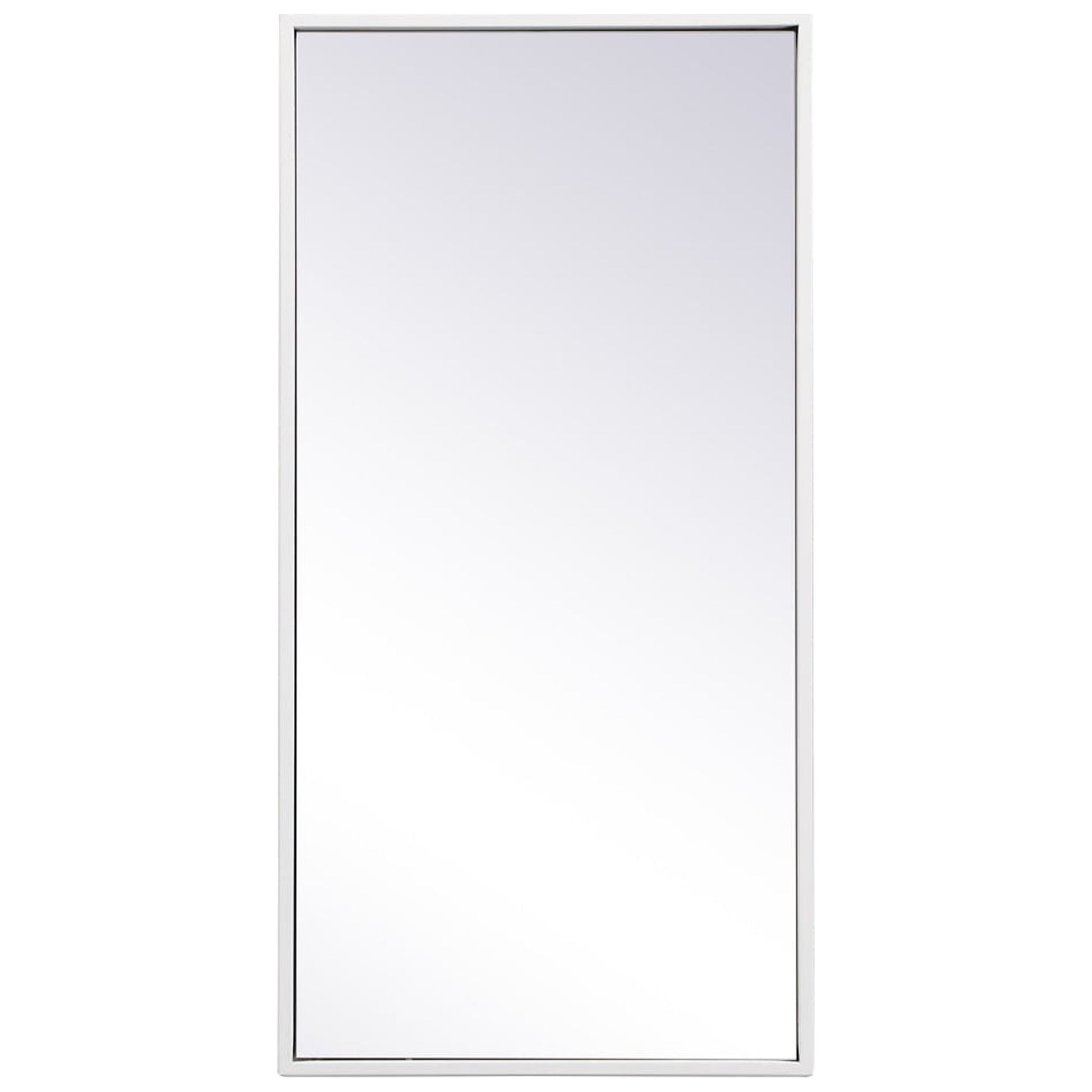 Elegant Decor Metal frame rectangle mirror 14x28 inch in white