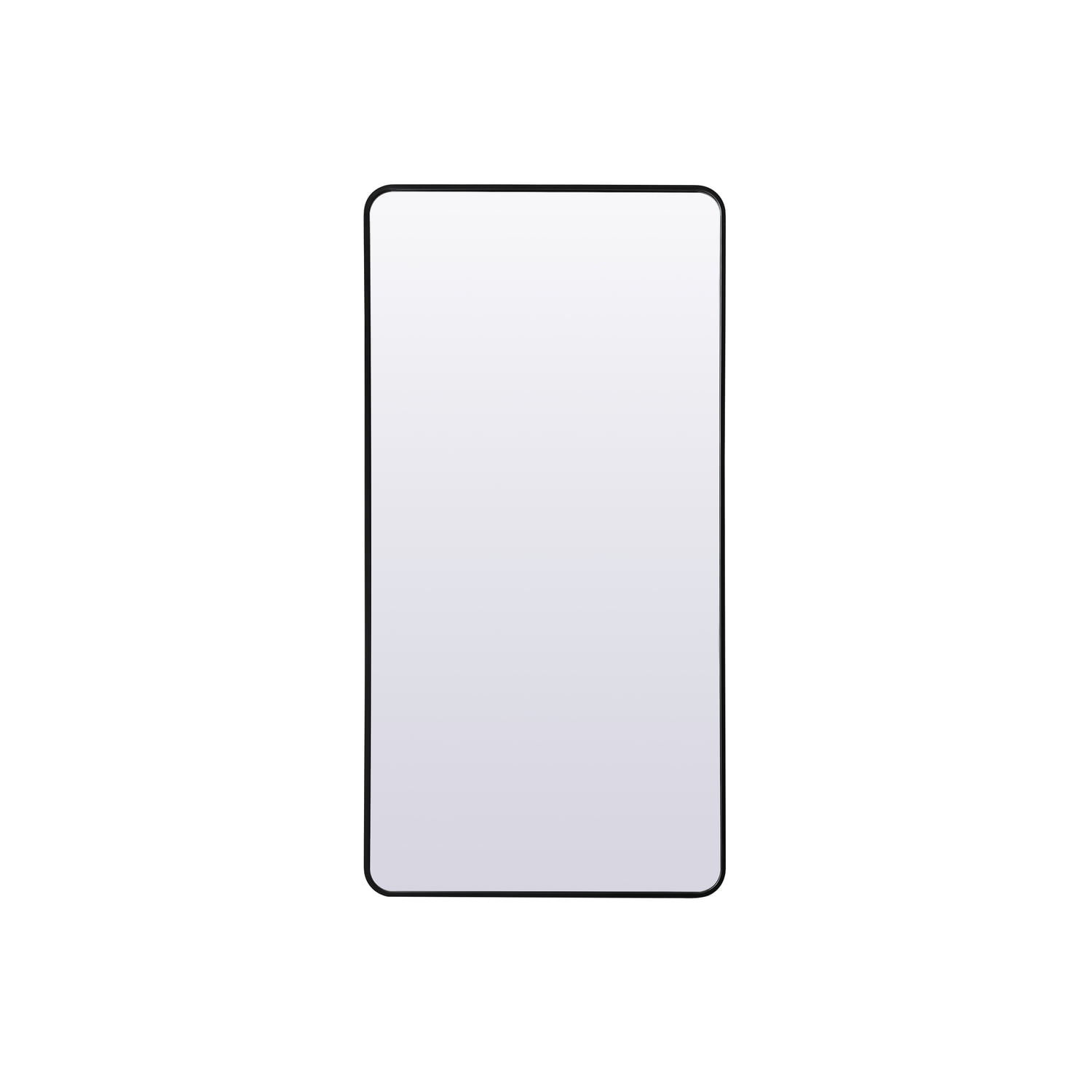 Elegant Lighting Soft Corner Metal Rectangle Full Length Mirror 30x60 Inch in Black