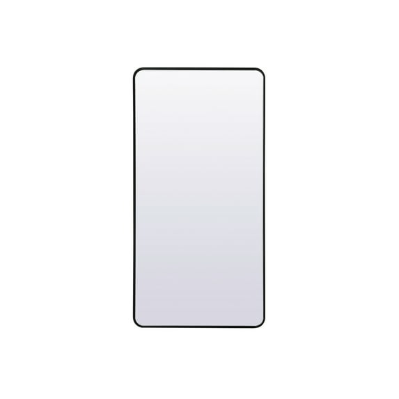 Elegant Lighting Soft Corner Metal Rectangle Full Length Mirror 30x60 Inch in Black