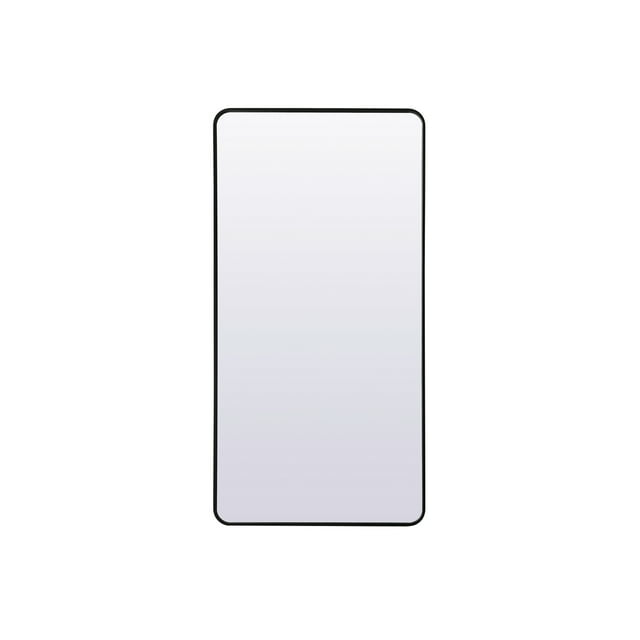 Elegant Lighting Soft Corner Metal Rectangle Full Length Mirror 30x60 Inch in Black