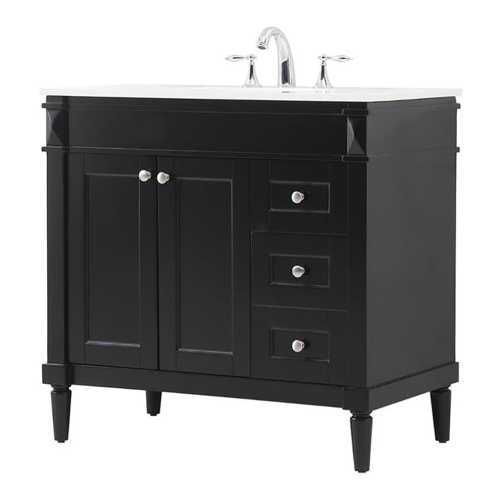 Elegant Decor Bennett 36" Aluminum MDF Single Bathroom Vanity in Black