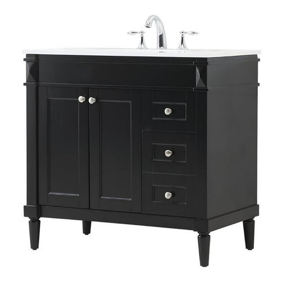 36 inch single bathroom vanity in black