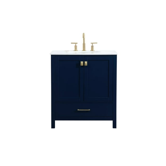 Elegant Decor  30 in. Traditional Single Bathroom Vanity, Blue