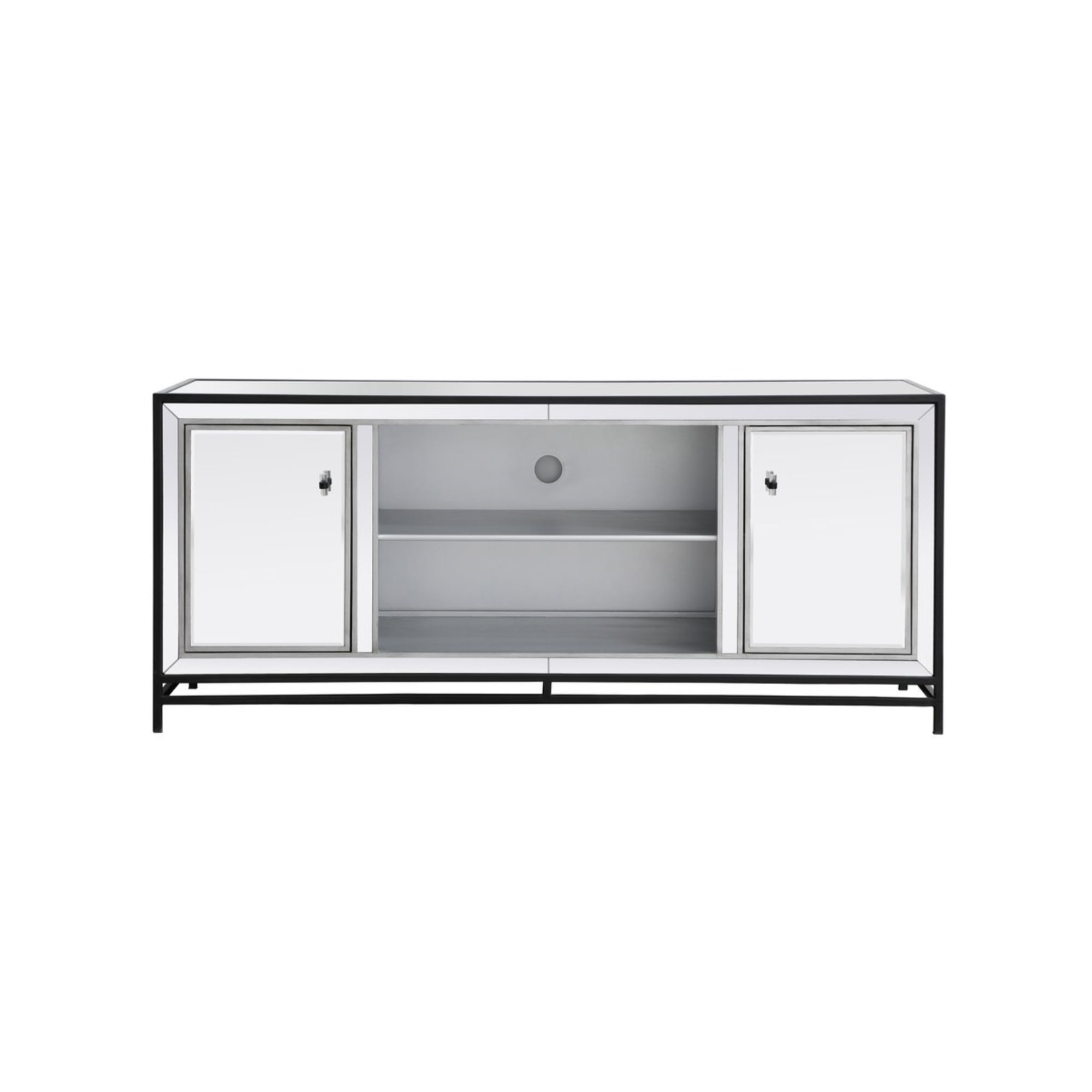 Elegant Decor James Mirrored TV Stand for TVs up to 55" in Black