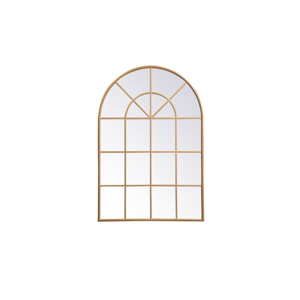 Elegant Decor Metal windowpane mirror 36 inch x 53 inch in Brass