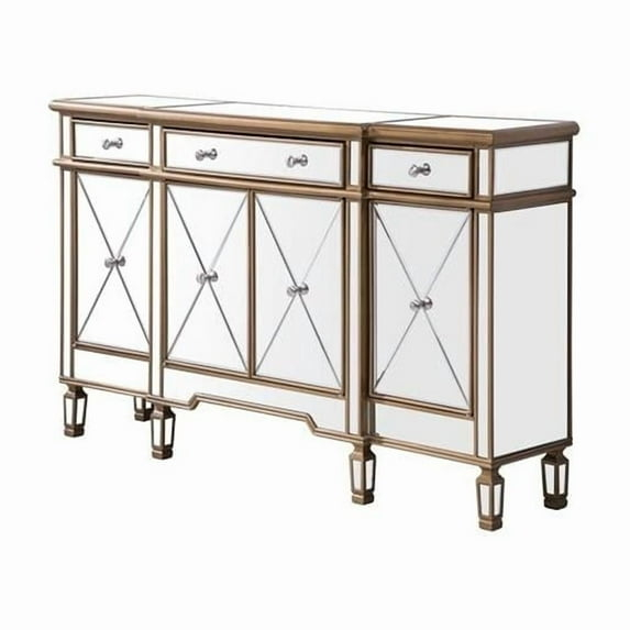 Elegant Decor  Mirrored Credenza - Silver