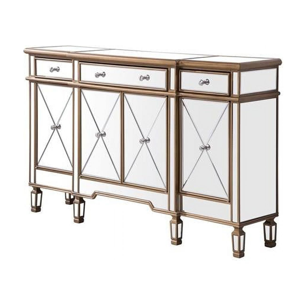 Elegant Decor  Mirrored Credenza - Silver
