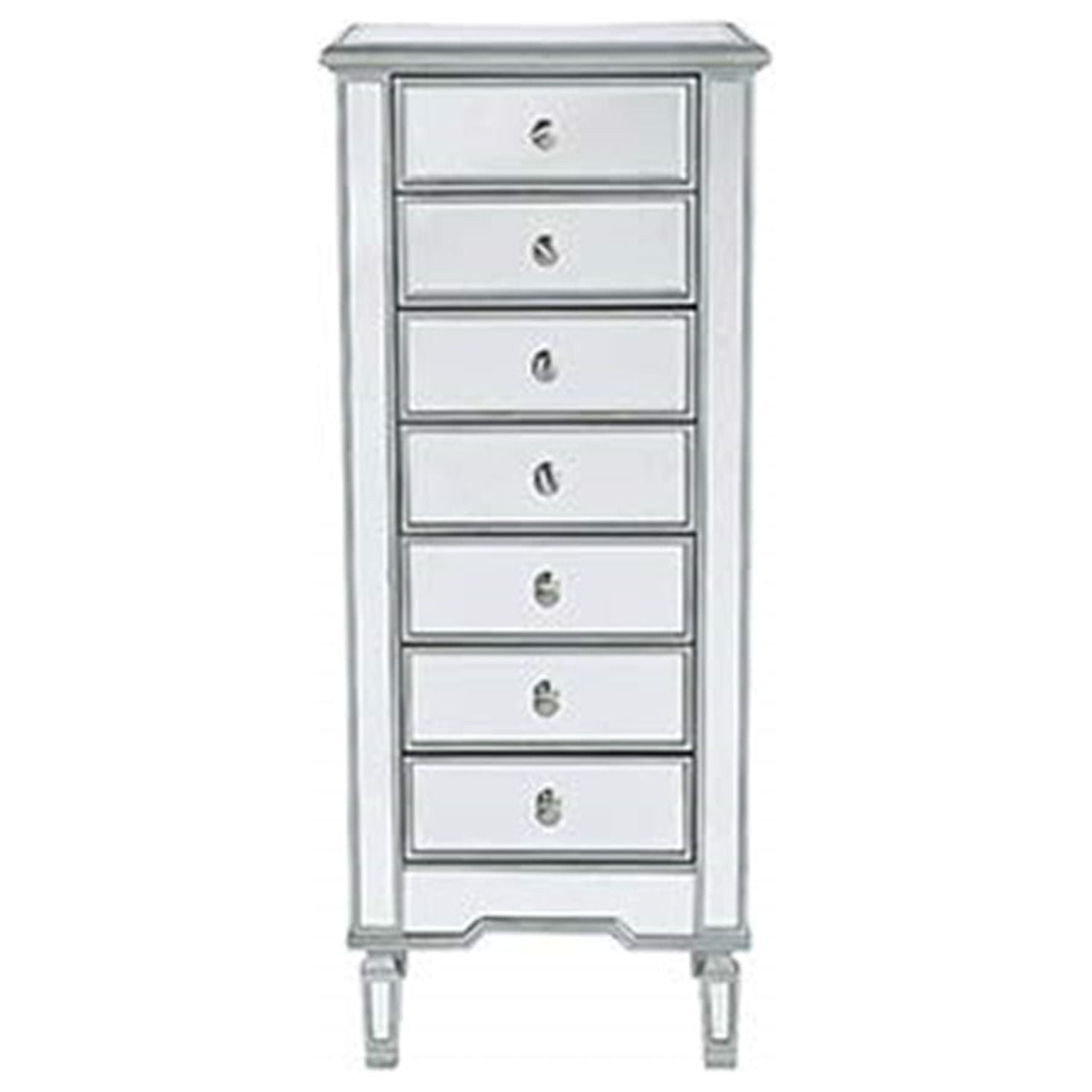 Lingerie Chest 7 drawers 20in. W x 15in. D x 48in. H in antique silver paint