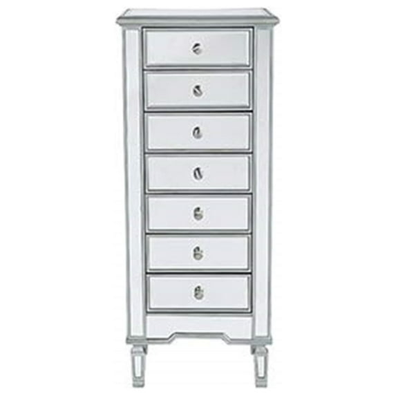 Lingerie Chest 7 drawers 20in. W x 15in. D x 48in. H in antique silver paint