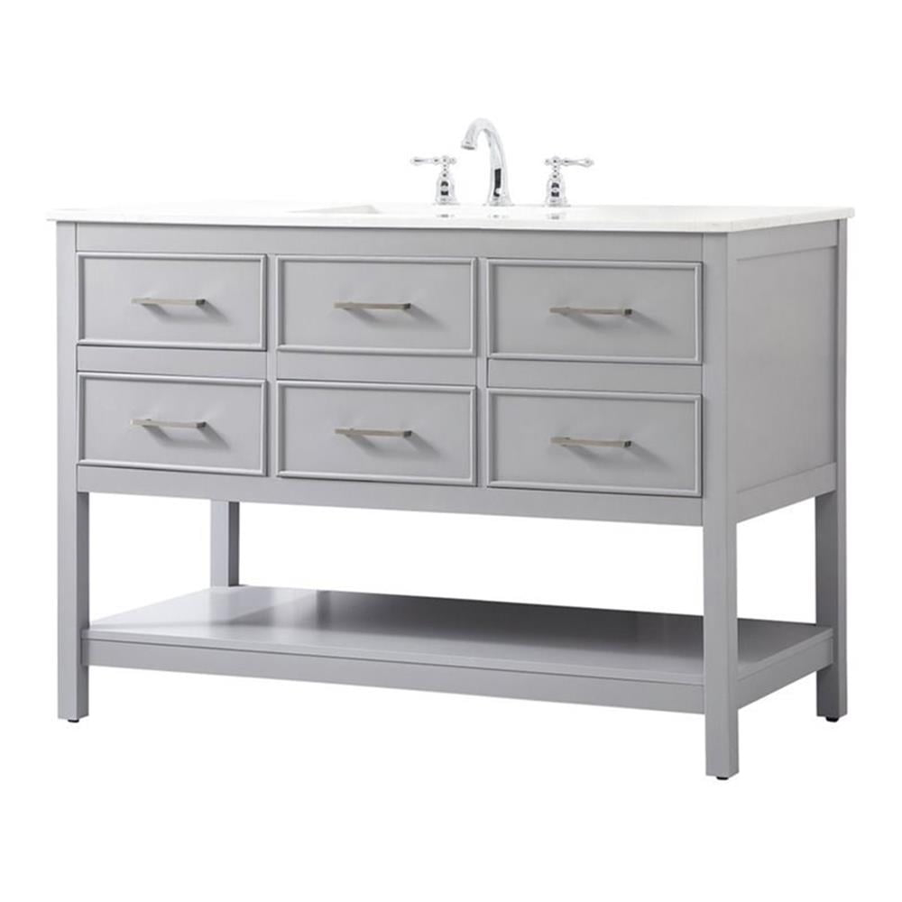 Elegant Decor Sinclaire 48" Aluminum Alloy & MDF Single Bathroom Vanity in Gray