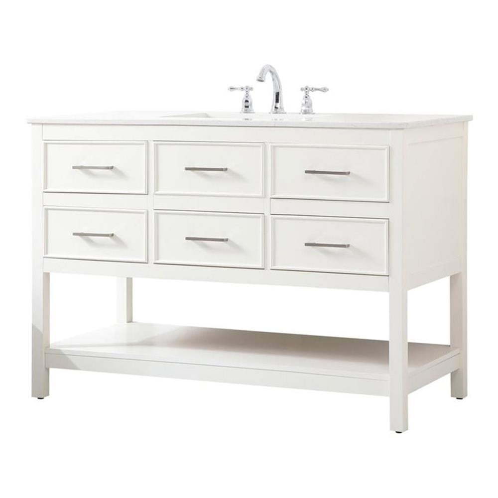 Elegant Decor Sinclaire 48" Aluminum Alloy & MDF Single Bathroom Vanity in White