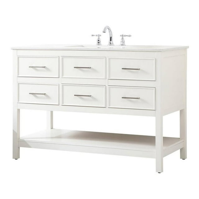 Elegant Decor Sinclaire 48" Aluminum Alloy & MDF Single Bathroom Vanity in White