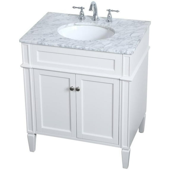 30 inch single bathroom vanity in White